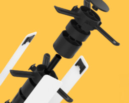 Easy to assemble parts of Modular Spinner Display